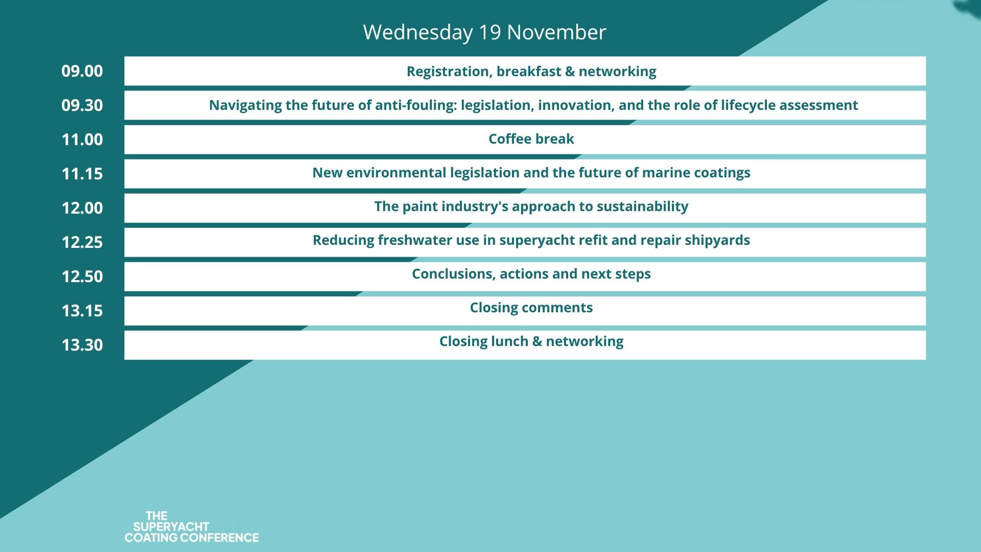 The Superyacht Coating Conference 2025 - Just Over a Week To Go Programm #2