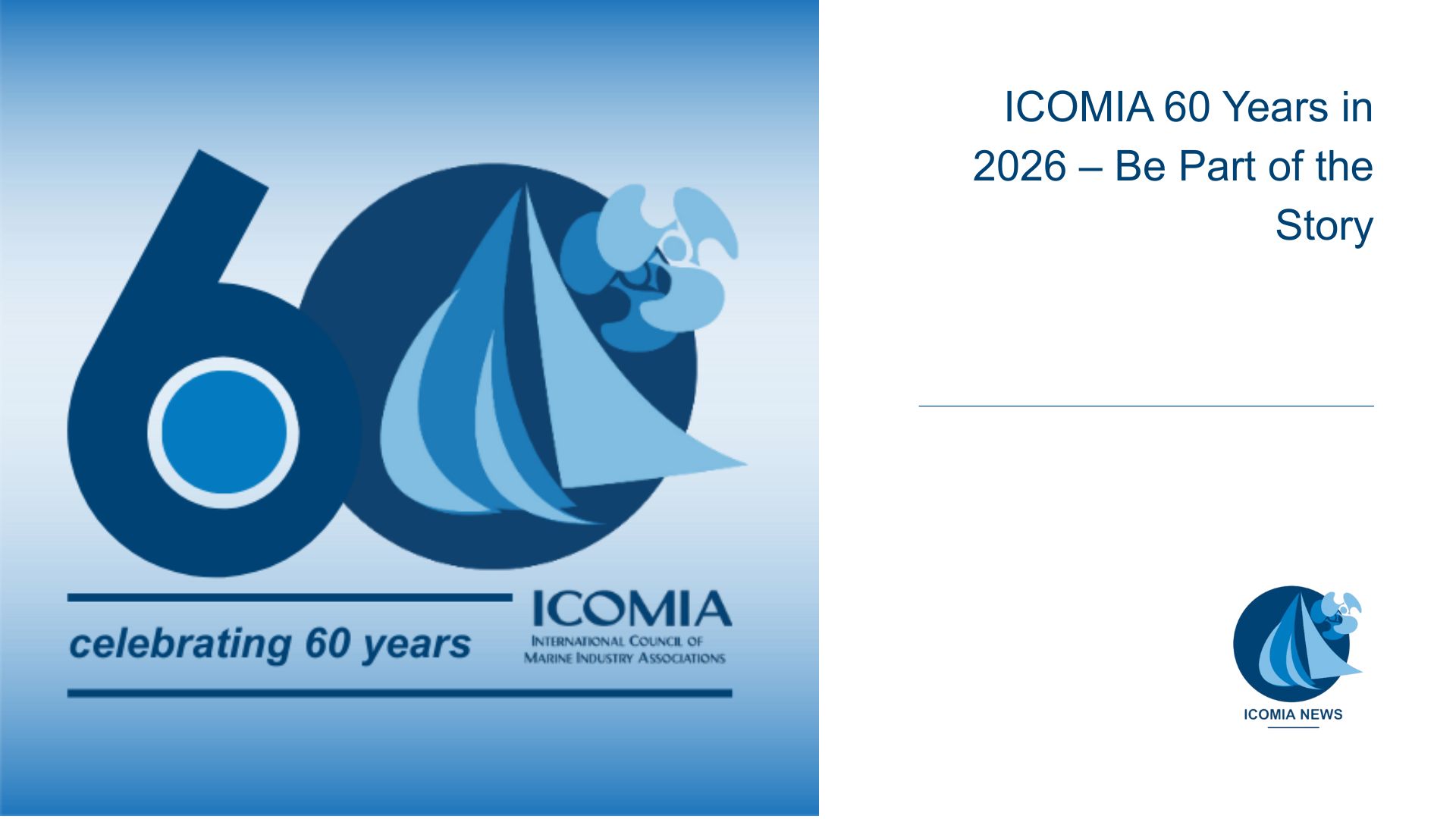ICOMIA 60 Years in 2026 – Be Part of the Story